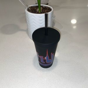 Customized NYC Design Tumbler Cup With Lid And Straw